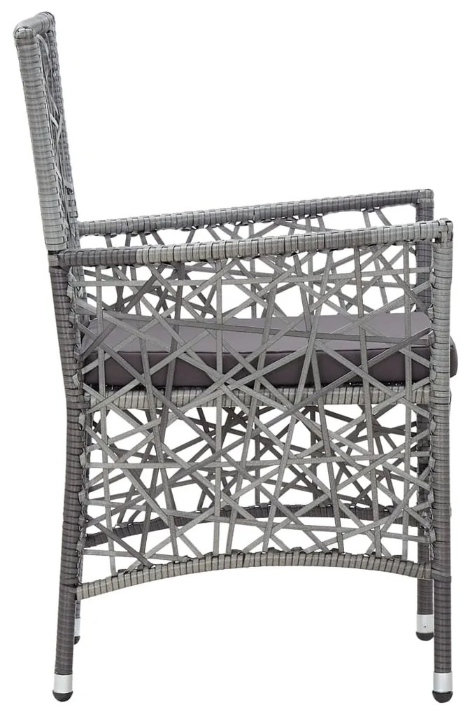 vidaXL Σετ Τραπεζαρίας Εξωτερικού Χώρου 9 τεμ. Γκρι Συνθετικό Ρατάν