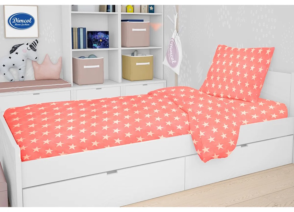 Παπλωματοθήκη Μονή (160x240) Dimcol Star 34 Coral