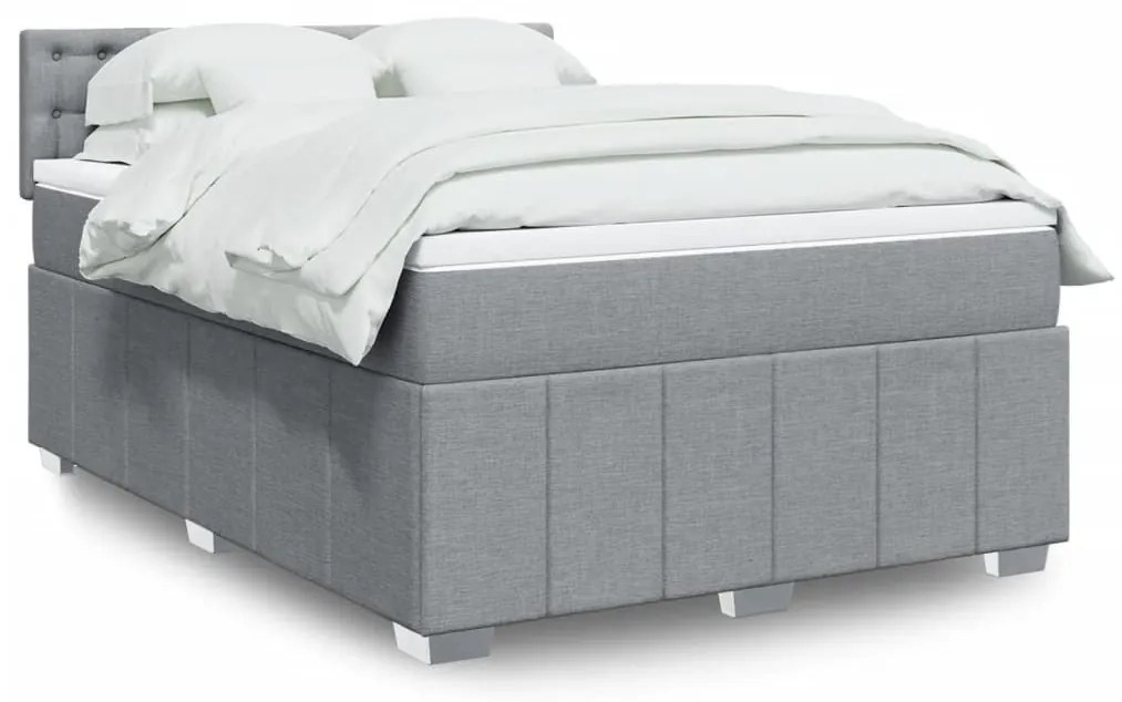 ΚΡΕΒΑΤΙ BOXSPRING ΜΕ ΣΤΡΩΜΑ ΑΝΟΙΧΤΟ ΓΚΡΙ 140X200 ΕΚ. ΥΦΑΣΜΑΤΙΝΟ 3289405