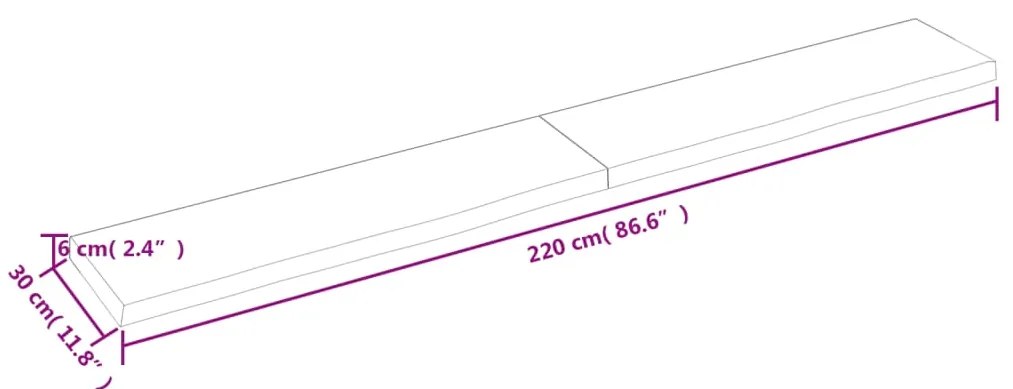 ΡΑΦΙ ΤΟΙΧΟΥ 220X30X(2-6) ΕΚ. ΑΠΟ ΑΚΑΤΕΡΓΑΣΤΟ ΜΑΣΙΦ ΞΥΛΟ ΔΡΥΟΣ 363613