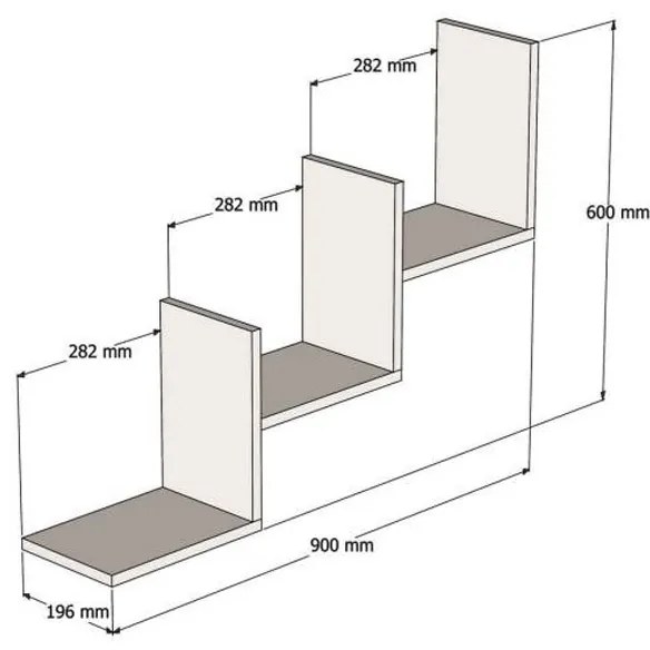Ραφιέρα τοίχου Mauer pakoworld σε καρυδι απόχρωση 90x19,6x60εκ (1 τεμάχια)