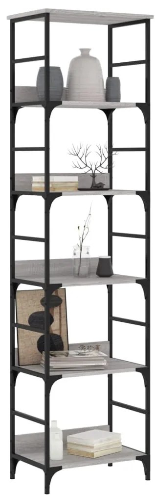 vidaXL Βιβλιοθήκη Γκρι Sonoma 50x33x188,5 εκ. Επεξεργασμένο Ξύλο