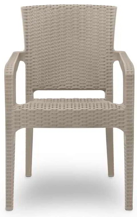 Πολυθρόνα πολυπροπυλενίου Clio Megapap recycled χρώμα cappuccino 57x55x86εκ.