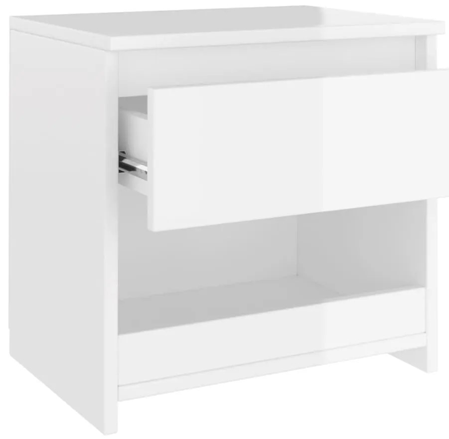 vidaXL Κομοδίνα 2 τεμ. Γυαλιστερό Λευκό 40 x 30 x 39 εκ. Επεξ. Ξύλο