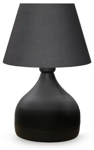 MICKEY 204-0059 Μοντέρνο Eπιτραπέζιο Φωτιστικό Μονόφωτο 1 x E27 IP20 Μαύρο Μέταλλο με Μαύρο Ύφασμα-Μ22 x Π22 x Υ30cm Globostar-2 204-0059