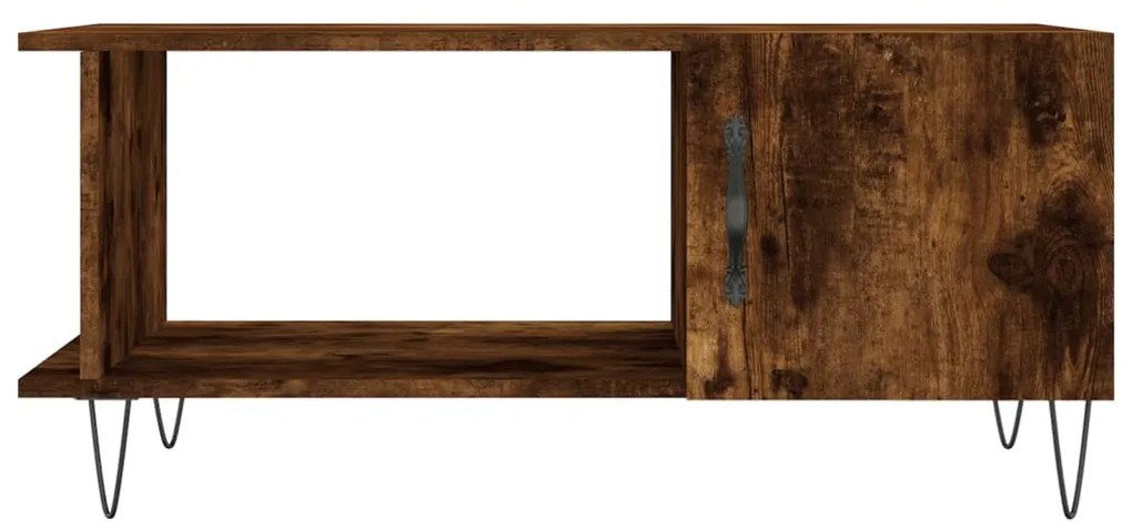 vidaXL Τραπεζάκι Σαλονιού Καπνιστή Δρυς 90x50x40 εκ. Επεξεργασμ. Ξύλο