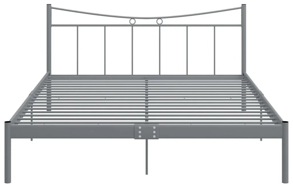 vidaXL Πλαίσιο Κρεβατιού Γκρι 140 x 200 εκ. Μέταλλο