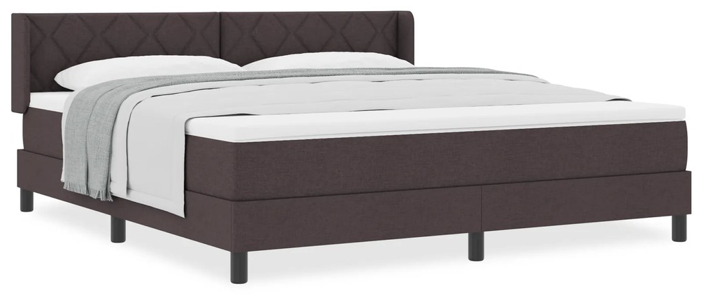 vidaXL Κρεβάτι με ελατήρια Σκούρο Καφέ 180 x 200 cm Ύφασμα και αφρός
