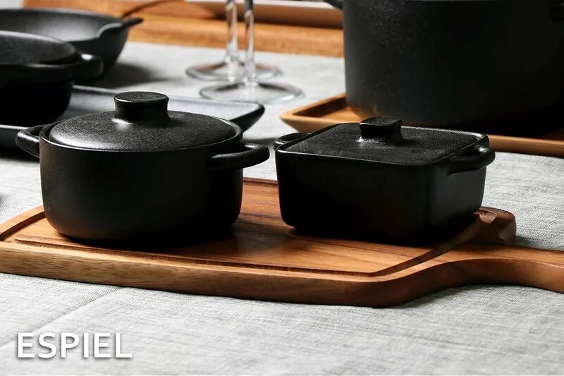LAVA ΚΑΤΣΑΡΟΛΑΚΙ STONEWARE ΜΑΥΡΟ 16.3χ12χ6ΕΚ. - ESPIEL - NOL105