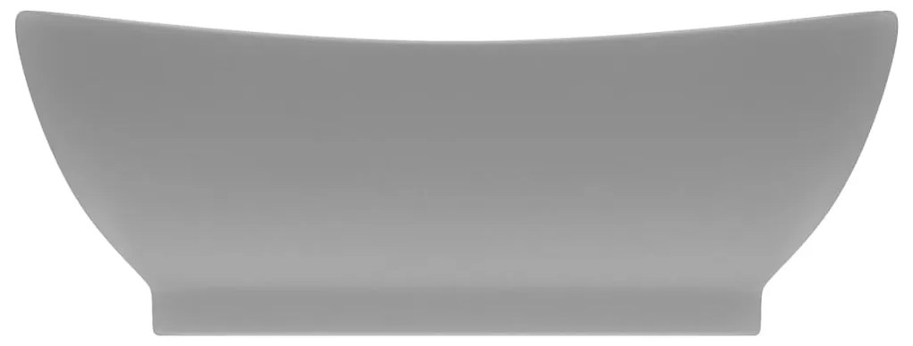 vidaXL Νιπτήρας με Υπερχείλιση Οβάλ Αν. Γκρι Ματ 58,5x39 εκ. Κεραμικός