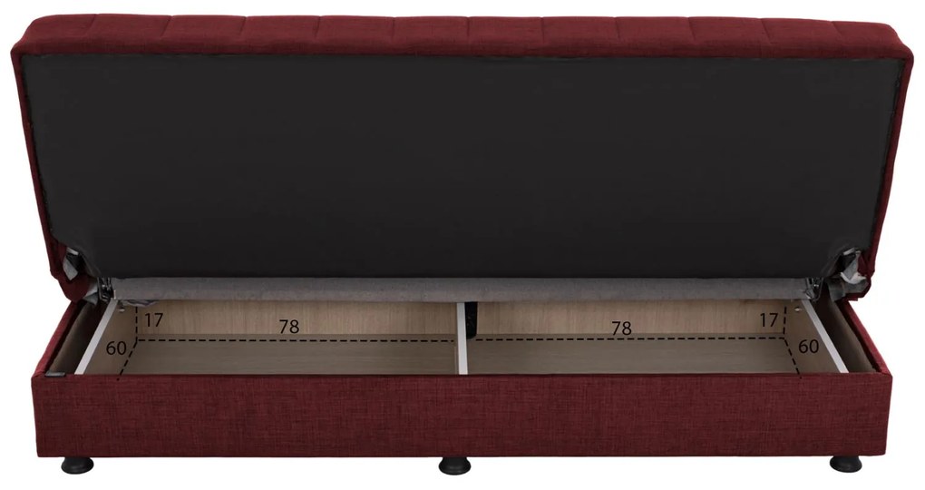 Καναπές - Κρεβάτι Andri 3θέσιος Κόκκινο 180x72x77 εκ. 180x72x77 εκ.