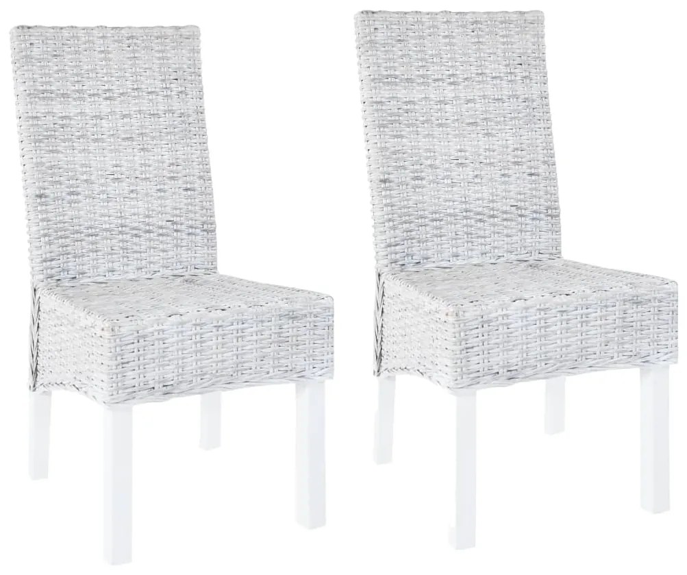 Καρέκλες Τραπεζαρίας 2 τεμ. Αν. Καφέ από Ρατάν Kubu Ξύλο Μαόνι