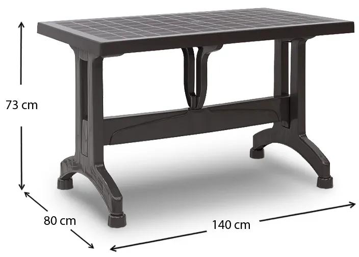 Τραπέζι πολυπροπυλενίου Callan Megapap χρώμα καφέ 140x80x73εκ. - Πολυπροπυλένιο - GP046-0003,1