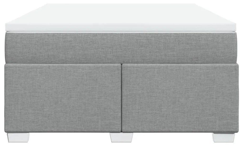 vidaXL Κρεβάτι Boxspring με Στρώμα Ανοιχτό Γκρι 140x200 εκ. Υφασμάτινο