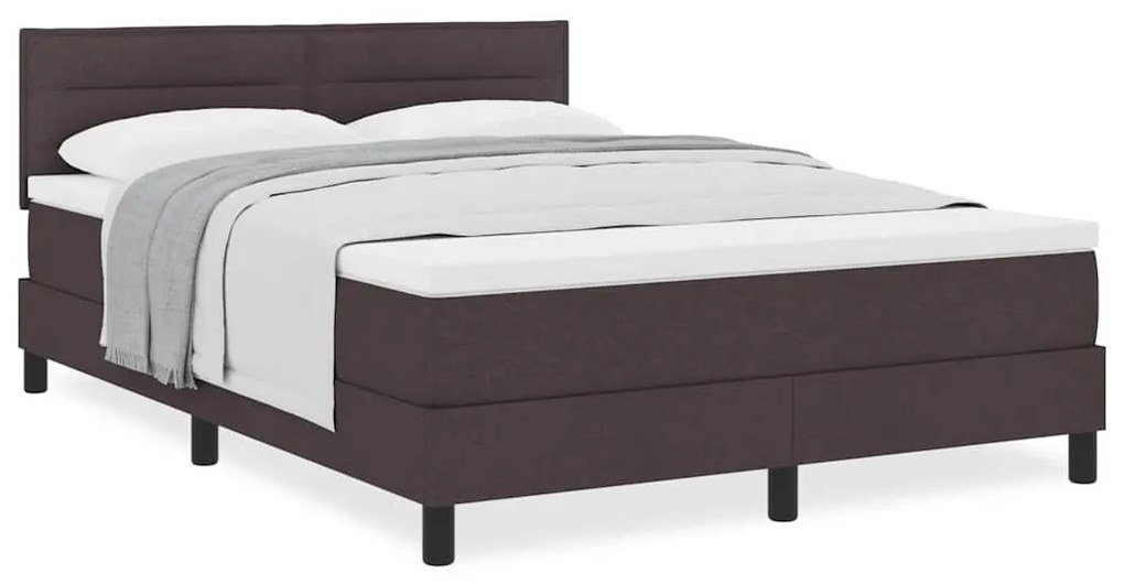 vidaXL Κρεβάτι box spring με στρώμα Σκούρο Καφέ 140 x 200 cm ύφασμα