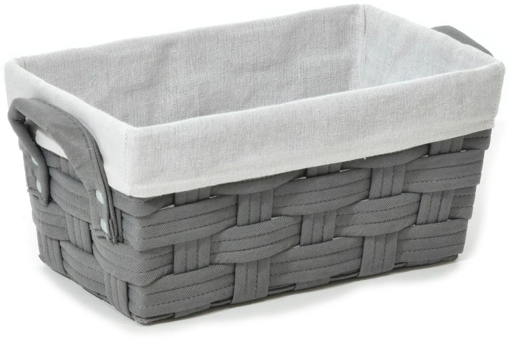 Καλάθι Αποθήκευσης Γκρι Polyester 33x21x16cm-06511353