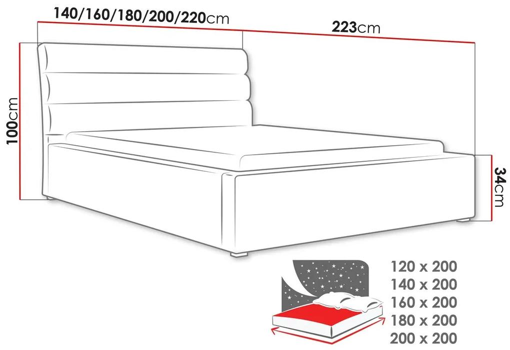 Κρεβάτι Pomona 108, Διπλό, Τυρκουάζ, 160x200, Ταπισερί, Τάβλες για Κρεβάτι, 180x223x100cm, 117 kg | Epipla1.gr
