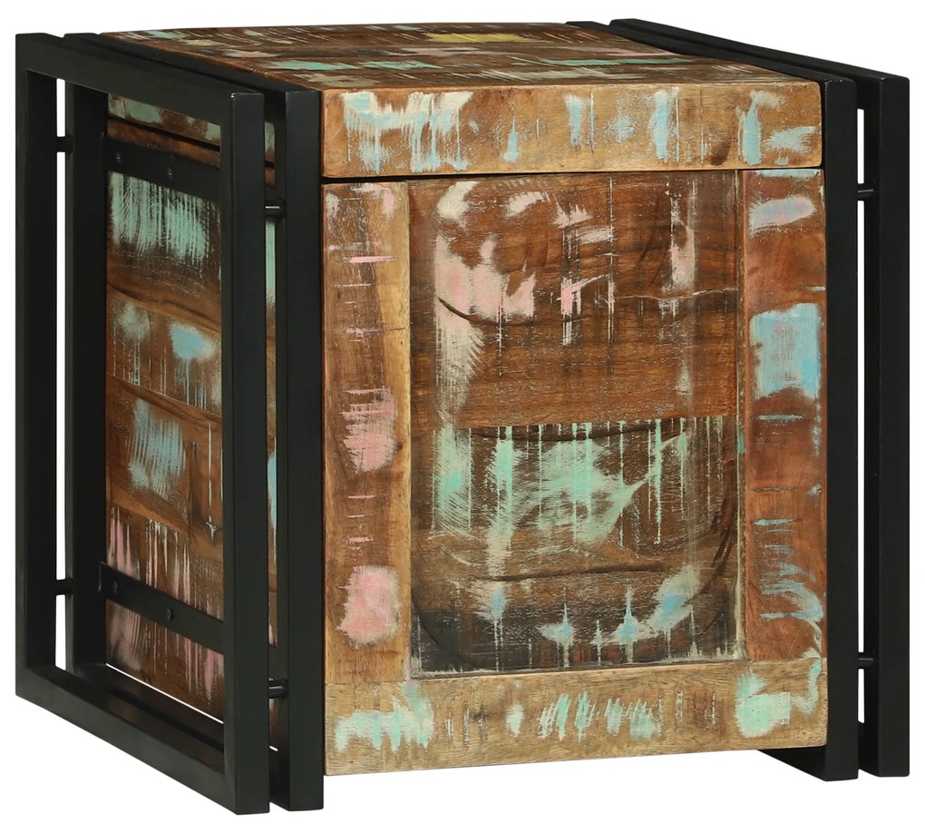 vidaXL Κουτί αποθήκευσης Πολύχρωμο 40 x 40 x 40 cm Μασίφ ξύλο ακακίας