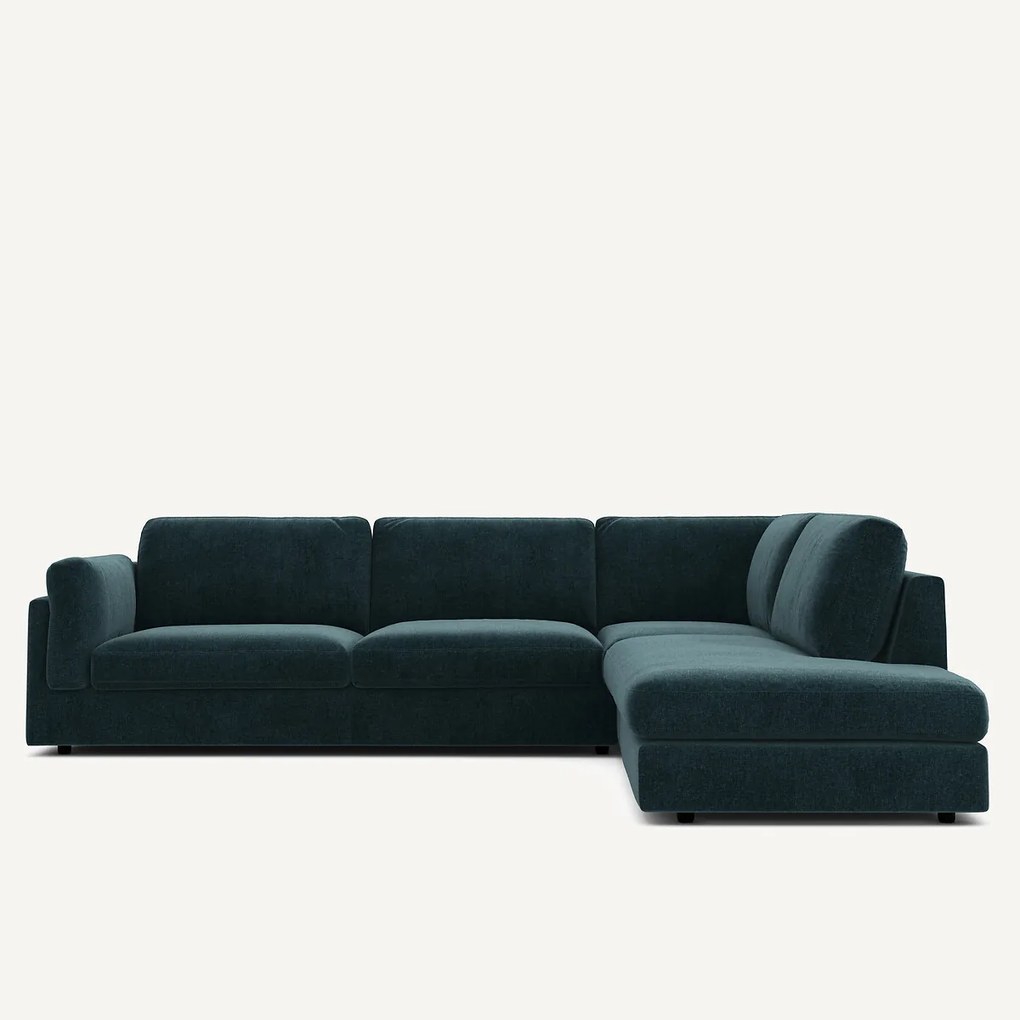 Γωνιακός καναπές-σεζλόνγκ βελούδο chenille, César