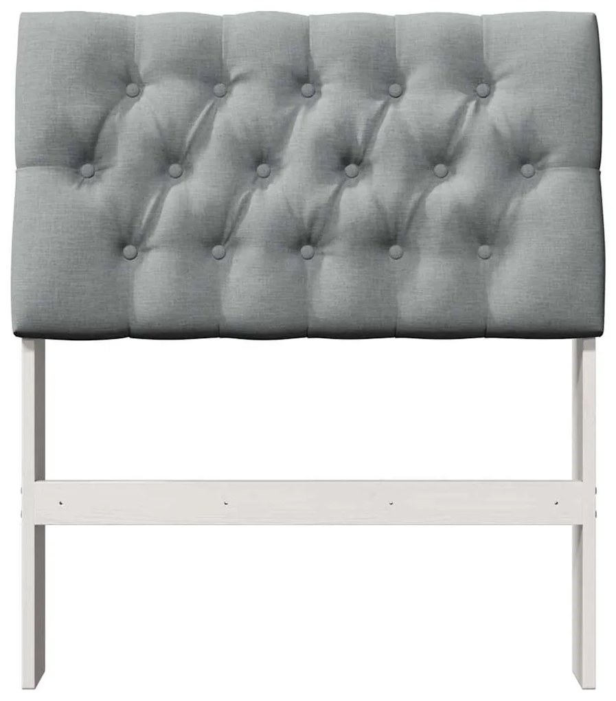 vidaXL Ταπετσαρισμένο κεφαλάρι Ανοιχτό γκρι 80 cm Στερεά ξυλεία πεύκου