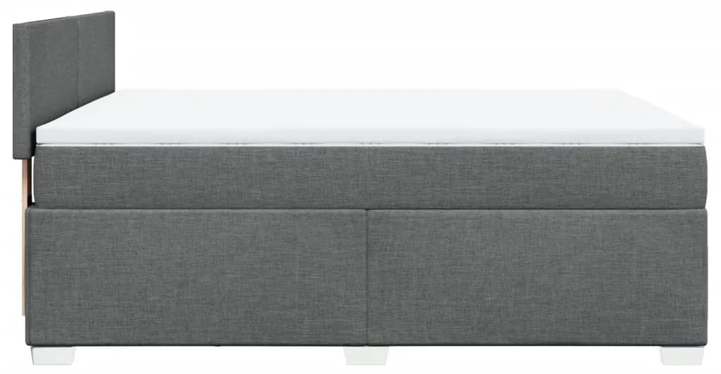 ΚΡΕΒΑΤΙ BOXSPRING ΜΕ ΣΤΡΩΜΑ ΣΚΟΥΡΟ ΓΚΡΙ 160X200 ΕΚ ΥΦΑΣΜΑΤΙΝΟ 3285933