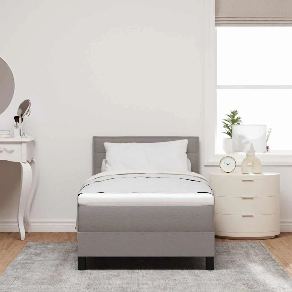 vidaXL Κρεβάτι box spring με στρώμα με στρώμα Taupe 80 x 200 cm ύφασμα