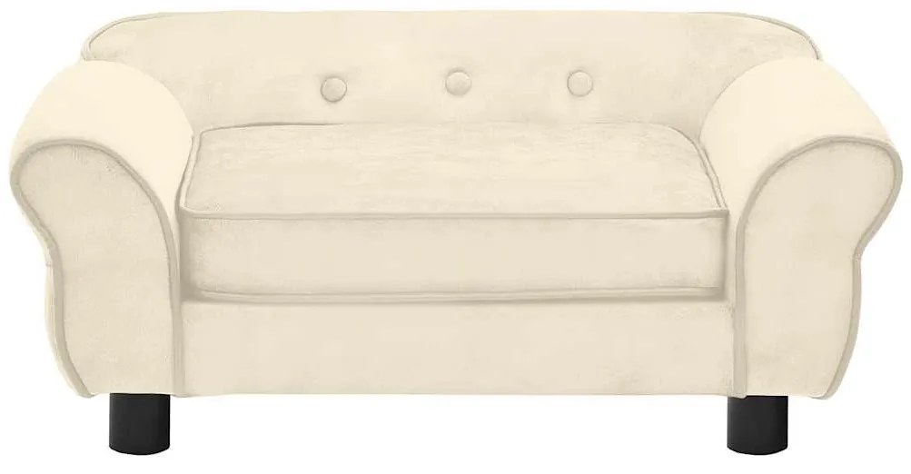 vidaXL Καναπές - Κρεβάτι Σκύλου Κρεμ 72 x 45 x 30 εκ. Βελουτέ
