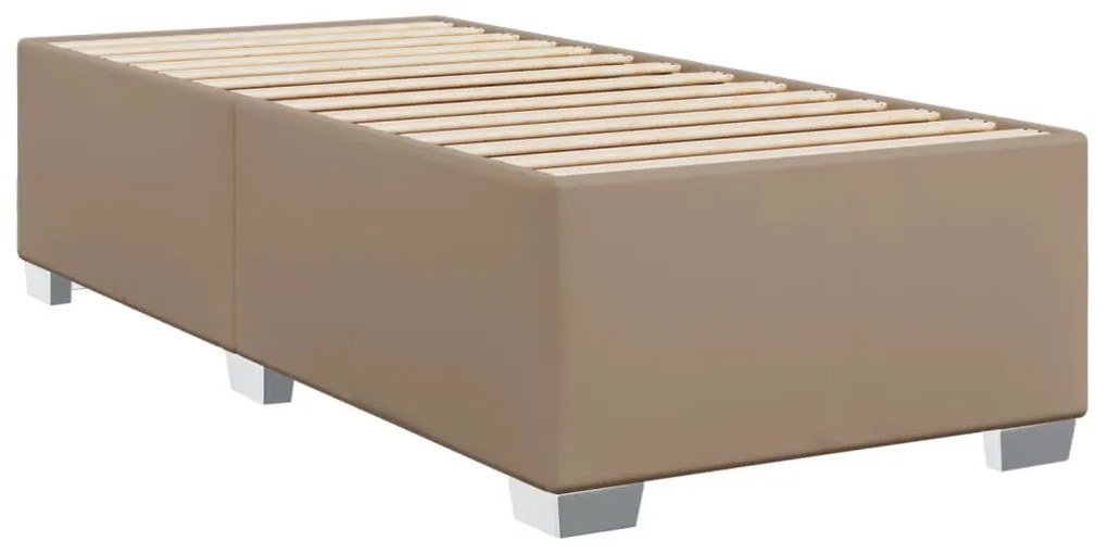 Κρεβάτι Boxspring με Στρώμα Καπουτσίνο 90x200εκ.από Συνθ. Δέρμα - Καφέ