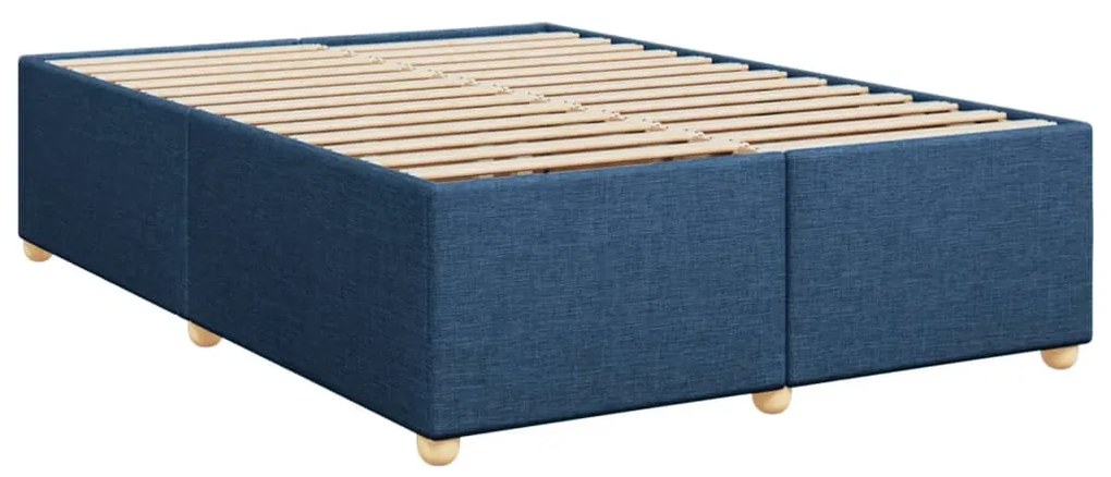 vidaXL Κρεβάτι Boxspring με Στρώμα Μπλε 160x200 εκ. Υφασμάτινο