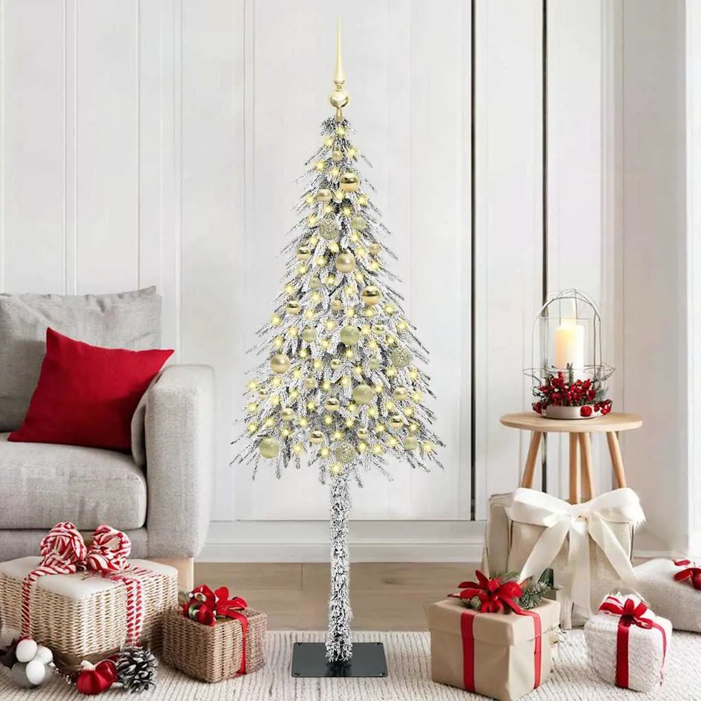 vidaXL Χριστουγεννιάτικο Δέντρο με 150 LED Λευκό 150 cm ΠΕ και Ατσάλι