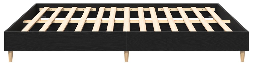 vidaXL Κρεβάτι Μαύρο Δρυ 160x200 εκ. Επεξεργασμένο Ξύλο