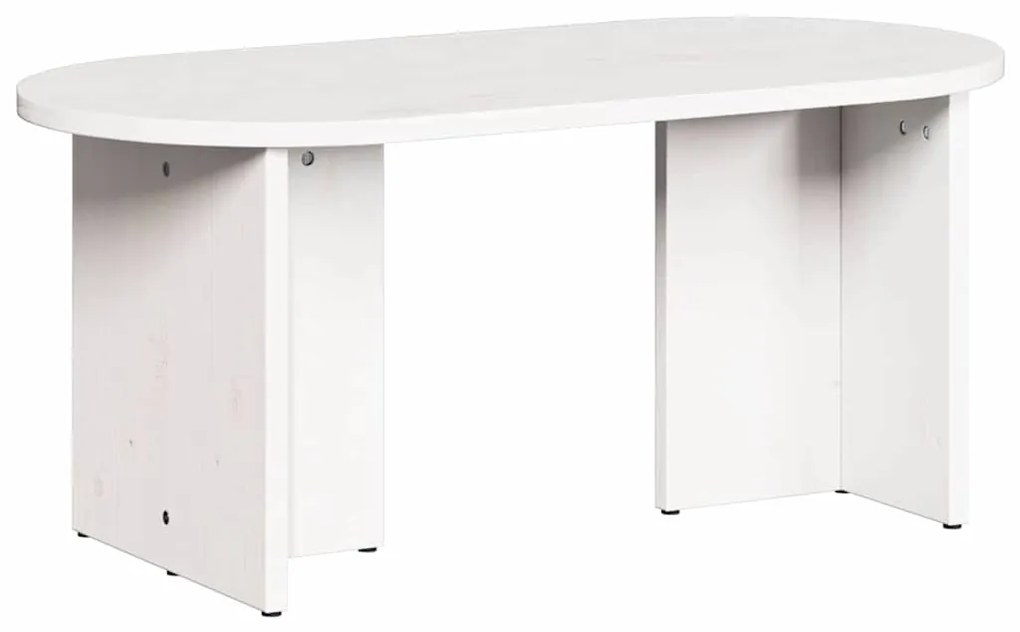 vidaXL Τραπεζάκι σαλονιού Λευκό 80 x 39.5 x 35 εκ. Μασίφ ξύλο πεύκου