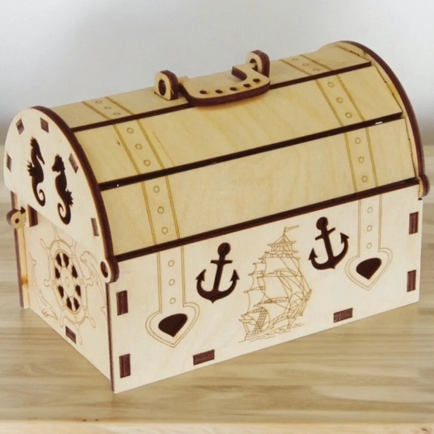 Intra απο ξύλο plywood 3mm-4mm πάχος – Ρηχό κιβώτιο στήθους με λαβή 15x15 cm INTRAVECTRY-MY558750