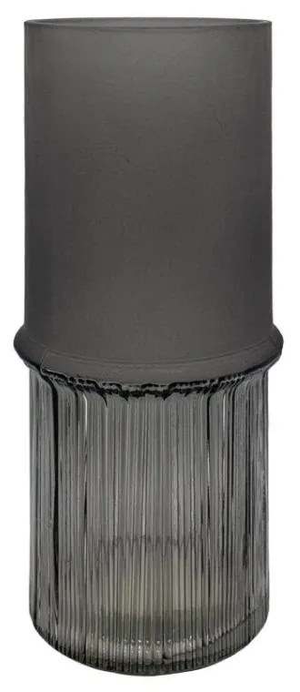 Βάζο Γυάλινο Bambou 019576 D11xH25,5cm Grey Glass