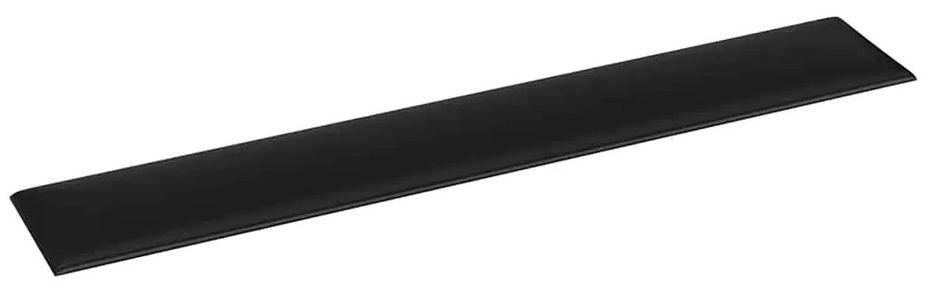 vidaXL Πάνελ Τοίχου 12 τεμ. Μαύρα 90 x 15 εκ. 1,62 μ² Συνθετικό Δέρμα