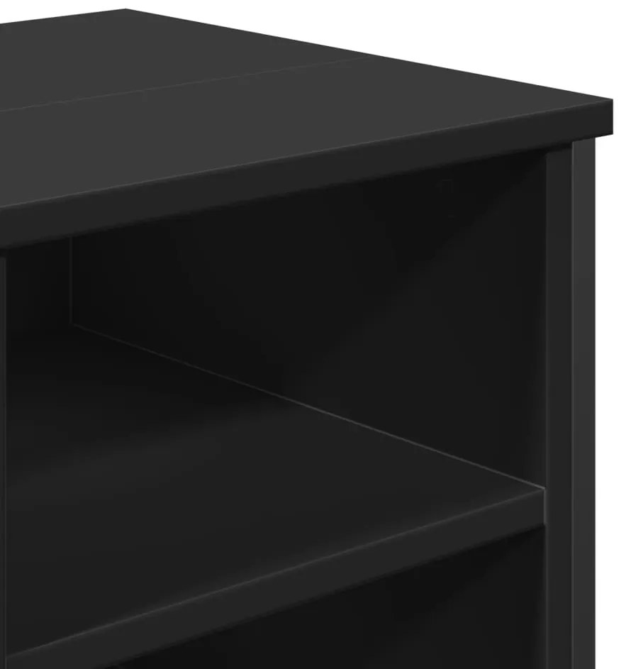 vidaXL Ντουλάπι Νιπτήρα Μπάνιου Μαύρο 91x35x60 εκ. Επεξεργασμένο Ξύλο