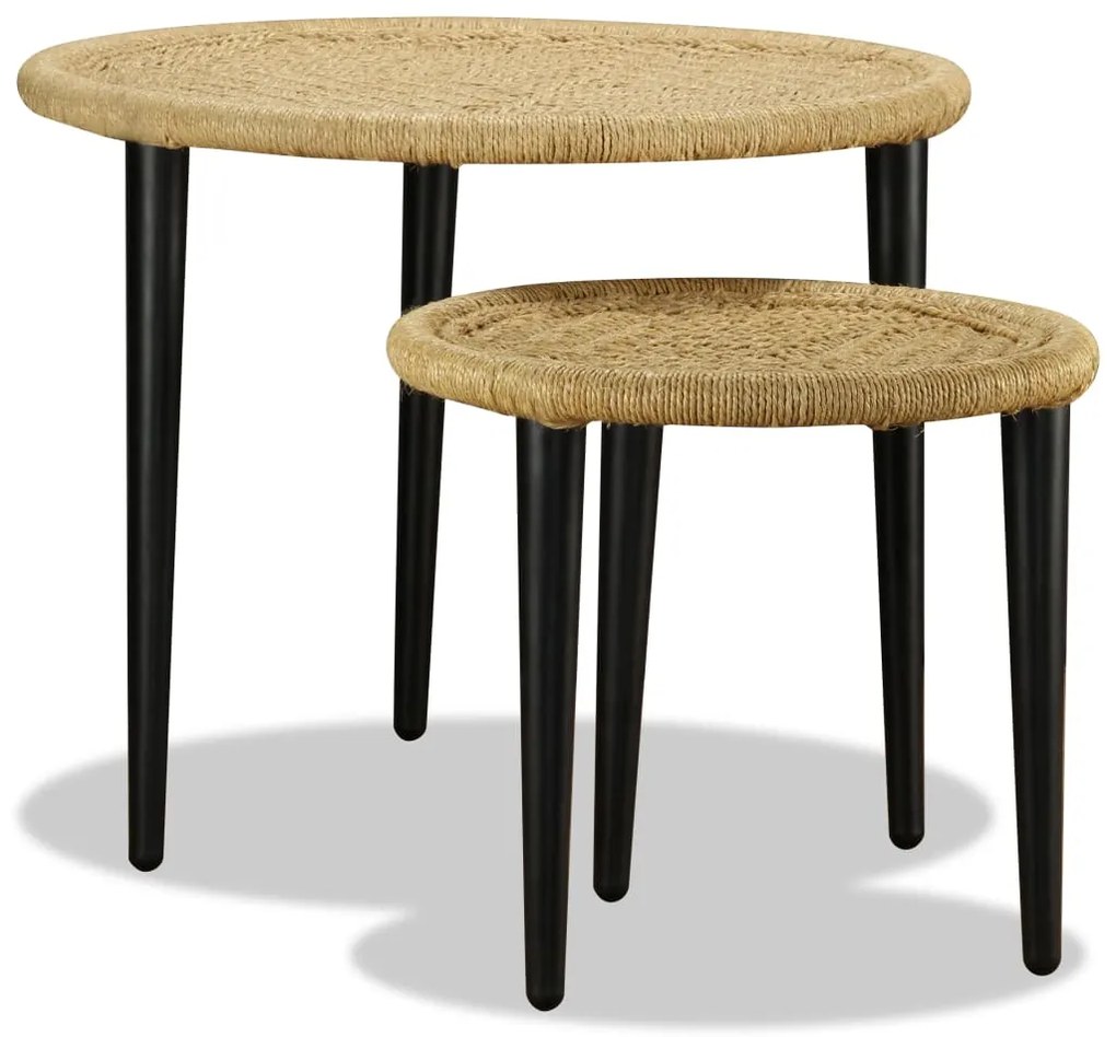 vidaXL Τραπεζάκια Σαλονιού Σετ 2 Τεμ. από Φυσική Γιούτα
