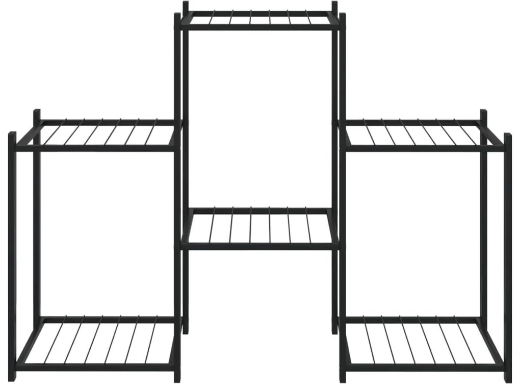 vidaXL Βάση Λουλουδιών Μαύρη 83 x 25 x 60 εκ. Σιδερένια