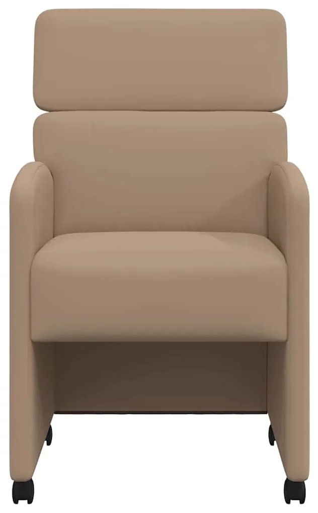 vidaXL Καρέκλες Φαγητού με Ρόδες 2 pcs Καπουτσίνο 58 x 65 x 98 εκ.