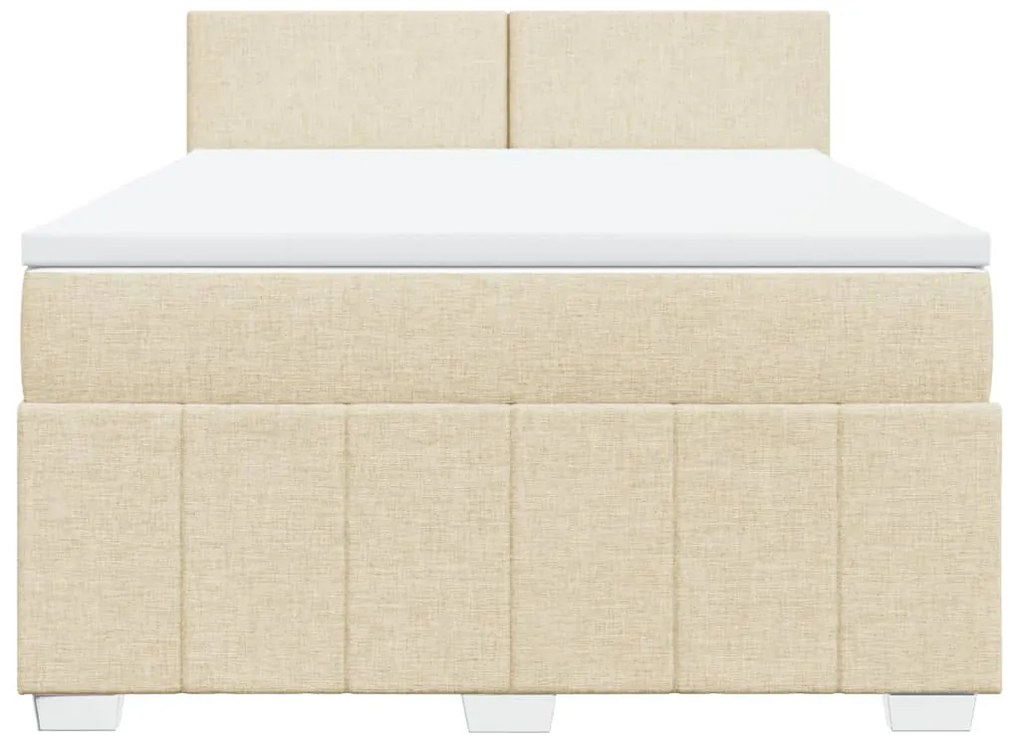 ΚΡΕΒΑΤΙ BOXSPRING ΜΕ ΣΤΡΩΜΑ ΚΡΕΜ 140X200 ΕΚ. ΥΦΑΣΜΑΤΙΝΟ 3287089