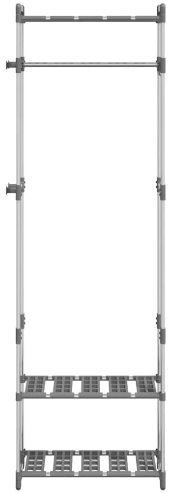 vidaXL Κρεμάστρα Ρούχων με 3 Επίπεδα Ασημί 59x29x192 εκ. Αλουμίνιο