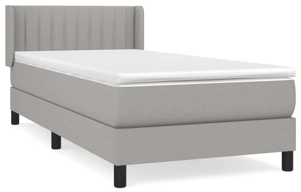 ΚΡΕΒΑΤΙ BOXSPRING ΜΕ ΣΤΡΩΜΑ ΑΝΟΙΧΤΟ ΓΚΡΙ 100X200 ΕΚ. ΥΦΑΣΜΑΤΙΝΟ 3129849