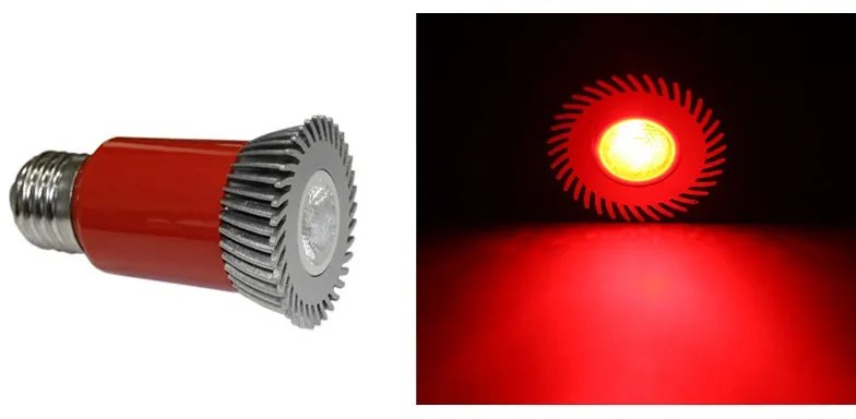 Adeleq Λάμπα Led Ισχύος Ε27 3W 230V 1 Led Εναλλάξιμο Φακό 30° Κόκκινο 13-270332