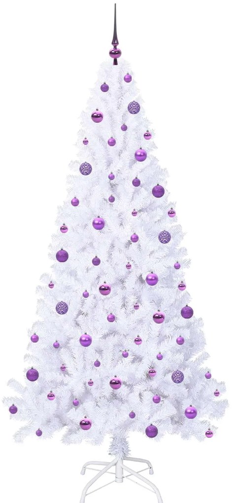 vidaXL Τεχνητό Χριστουγεννιάτικο Δέντρο Λευκό 210 cm PVC και Ατσάλι