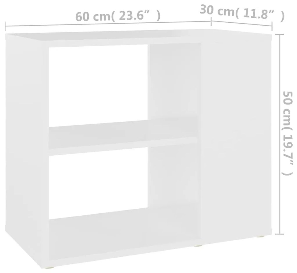 Βοηθητικό Ντουλάπι Λευκό 60 x 30 x 50 εκ. από Επεξ. Ξύλο - Λευκό