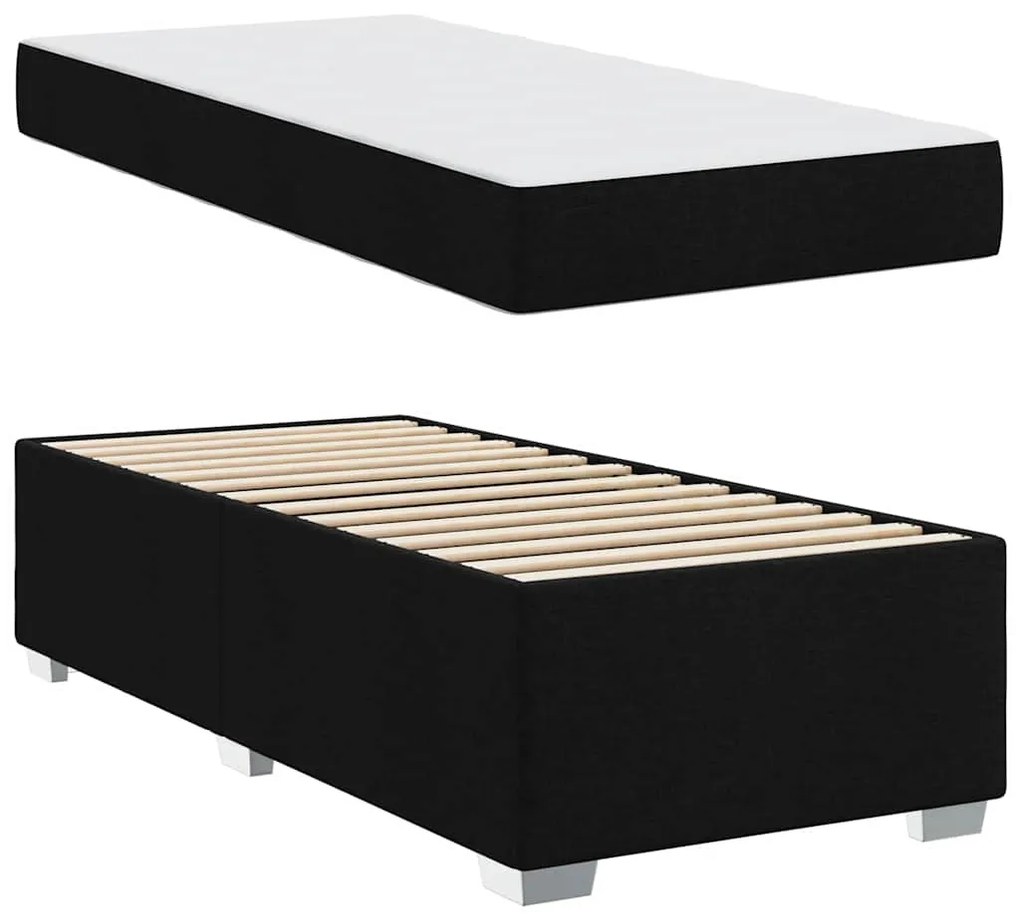 vidaXL Σκελετός Κρεβατιού Άλλο Μαύρο 90 x 190 cm ύφασμα