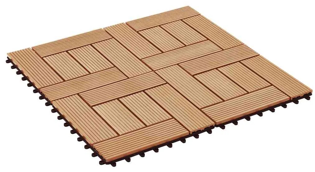vidaXL Πλακάκια Deck 11 τεμ. Χρώμα Teak 30 x 30 εκ. 1 μ² από WPC