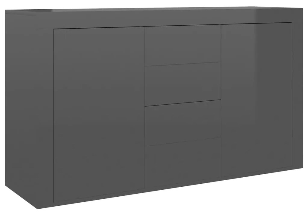 vidaXL Μπουφές Γυαλιστερό Γκρι 120 x 36 x 69 εκ. από Μοριοσανίδα