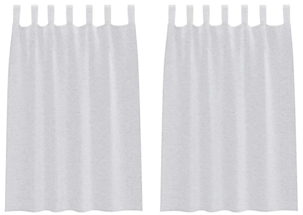 vidaXL Κουρτίνες με κουρτίνες 2 pcs Ανοιχτό γκρι 140x140εκ Πολυεστέρας