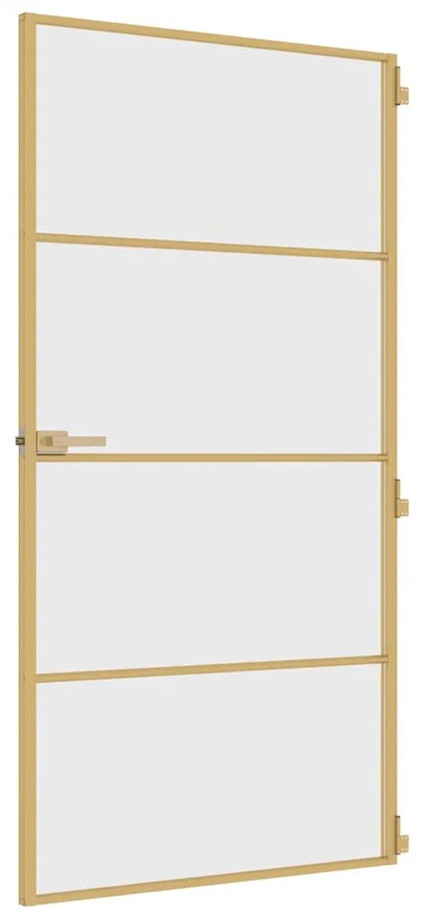 vidaXL Εσωτερική Πόρτα Χρυσή 102,5x201,5 εκ. Ψημένο Γυαλί &amp; Αλουμίνιο